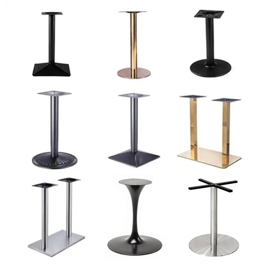 Stainless Steel Aluminum Pedestal Tulip Dining Side Coffee Metal Table Base Legs Restaurant Cast Iron Table Base