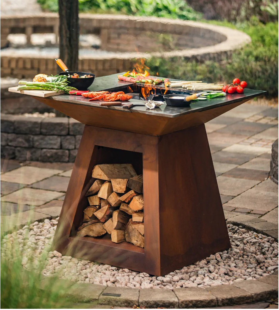 Outdoor Dining Fire Pit Steel Barbecue Camping Bbq Grilling Wholesale Garden Vertical Pop Up Fire Pits