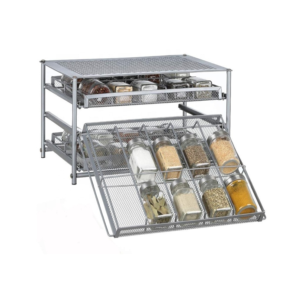 Dropshipping Supplier 12 20 32 Jars Shelf Organize Stainless Steel Magnetic Spice Rack For Refrigerator