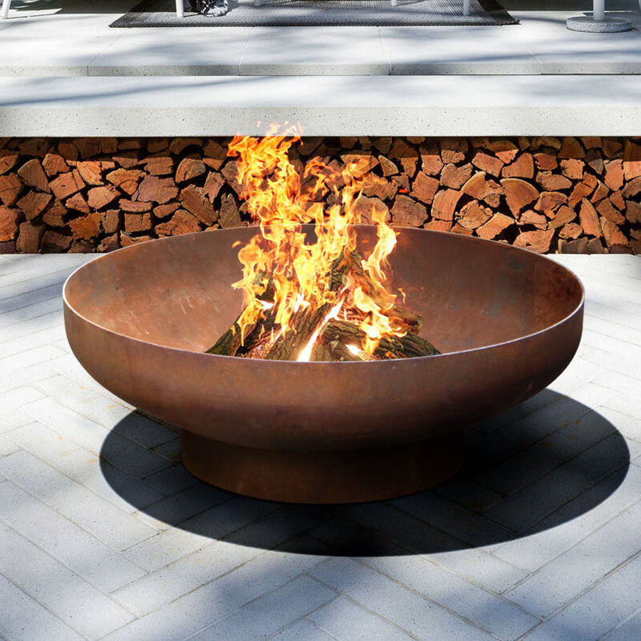 Backyard BBQ Grill Corten Steel Garden Wood Portable Camping Steel Accessories Globe Fire Pit Stand Inserts