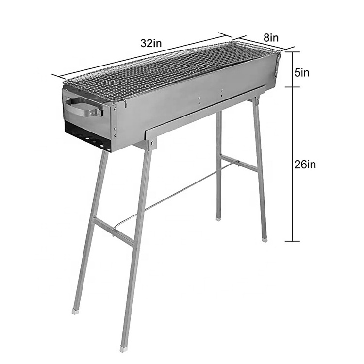 Custom Outdoor Mini Barbecue Charcoal Tabletop Portable Picnic Hanging Pot Bbq Grill Stand Suitcase