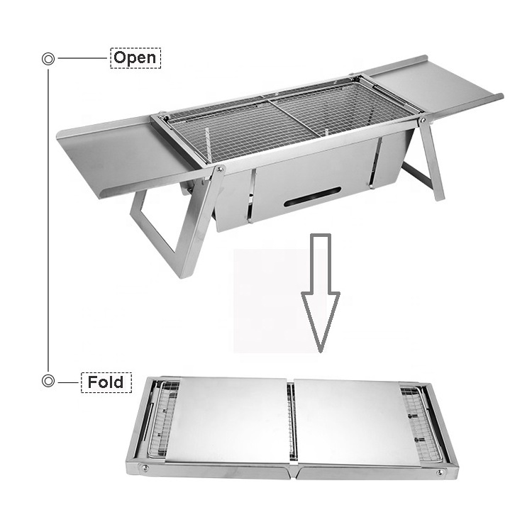 Customized Professional Barbecue Charcoal With Grill Stainless Steel Hot Sale Outdoor Foldable Tabletop Charcoal Bbq Grills