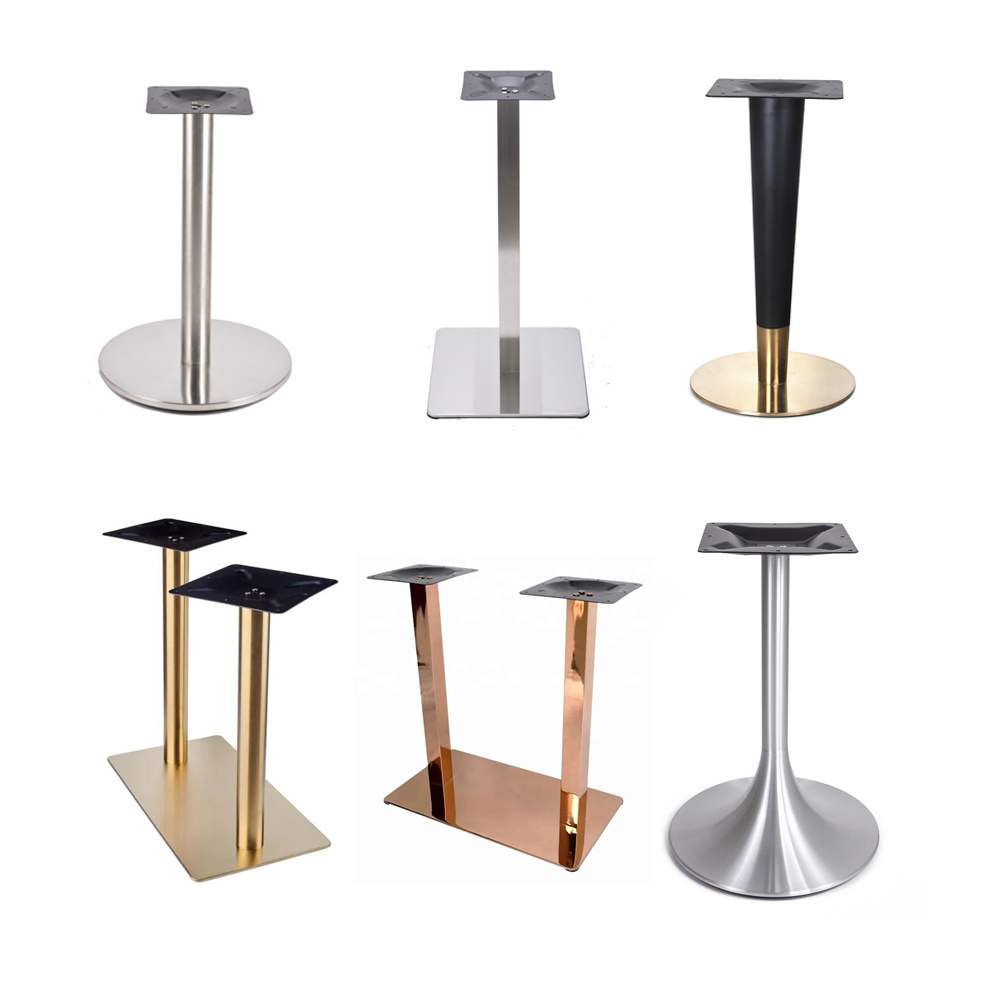 Stainless Steel Aluminum Pedestal Tulip Dining Side Coffee Metal Table Base Legs Restaurant Cast Iron Table Base