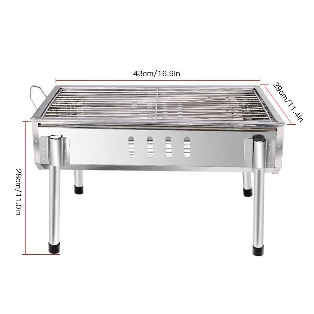 Manufacturer Custom Suit For 3-5 People Outdoor Portable Stainless Steel Folding Campfire Barbecue Tabletop Grill