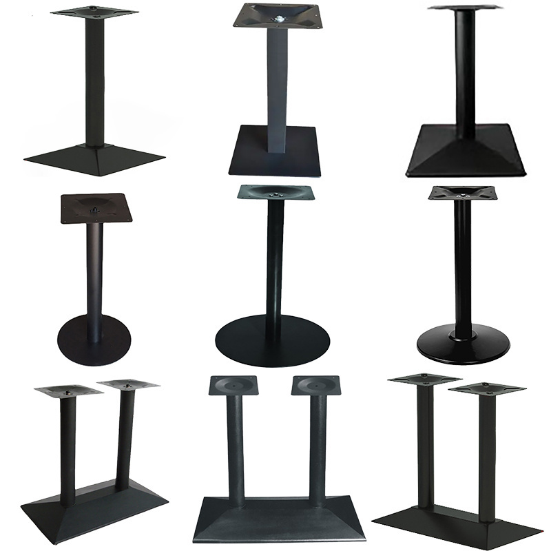 Unique Design Industrial Antique Fashionable Furniture Square Round Black Coffee Dining Metal Carbon Steel Table Base