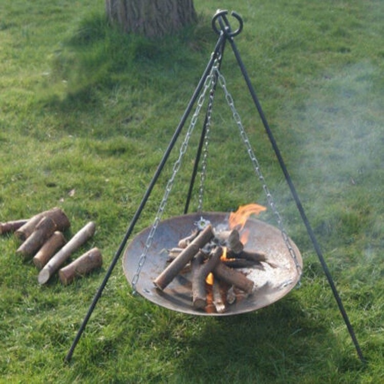 Custom Easily Assembled/Easily Cleaned Heavy Duty Portable Cooking BBQ Grills Round Metal Hanging Tripod Stand Fire Pit