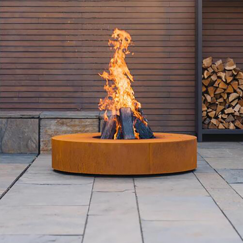 Manufacturer Wholesale Outdoor Garden Corten Steel Wood Burning Fire Pit Fire Table