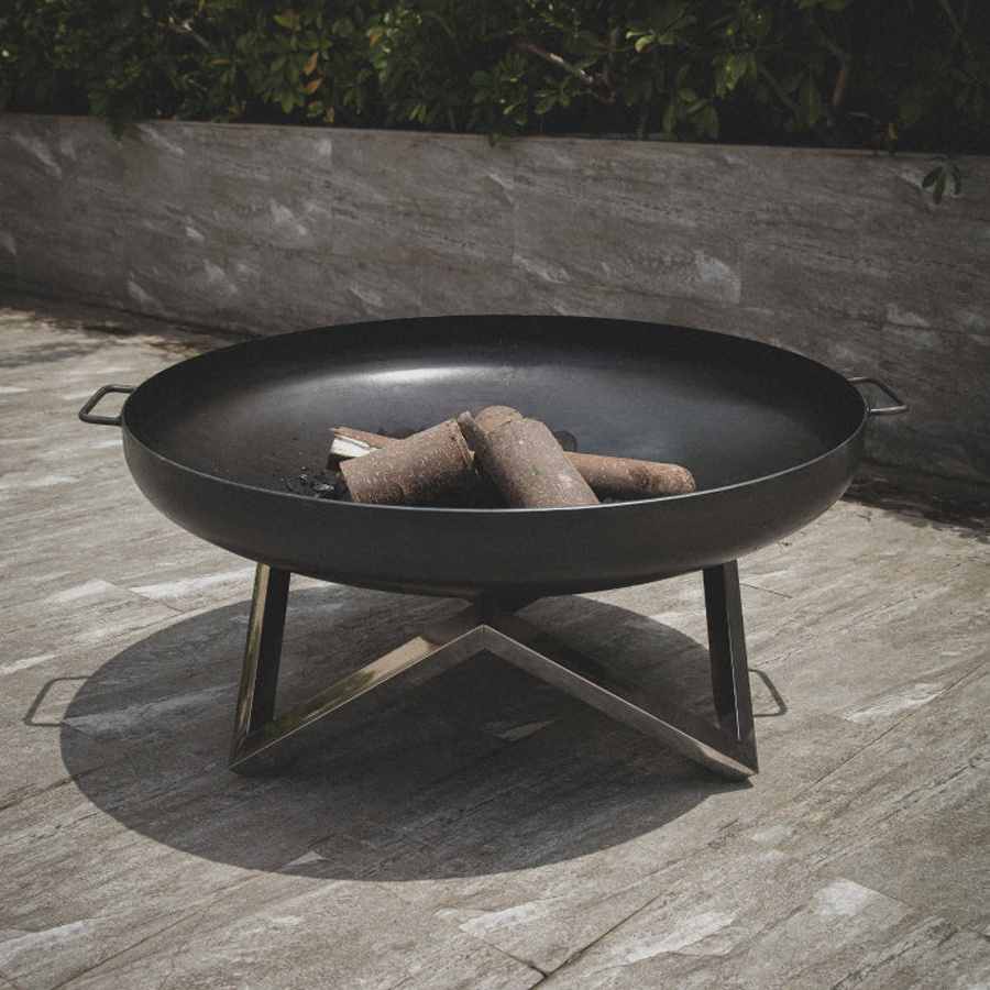 BBQ Grill Garden Patio Kitchen Luxury Corten Steel Table Tall Gas Burner Outdoor Fire Pit Bowl