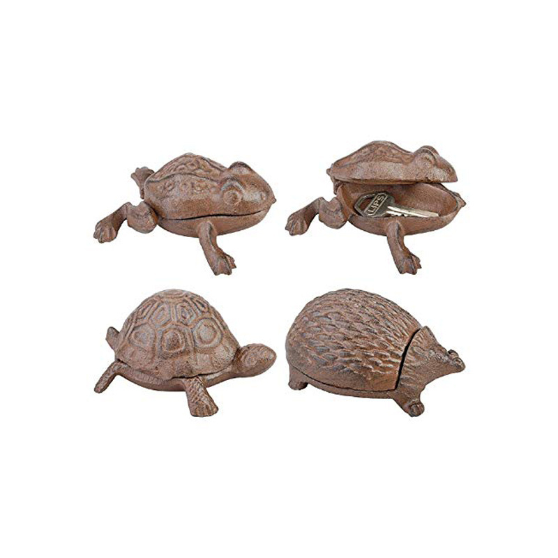 China Professional Garden Frog Outdoor Hide A Key Hider Cast Iron Charming