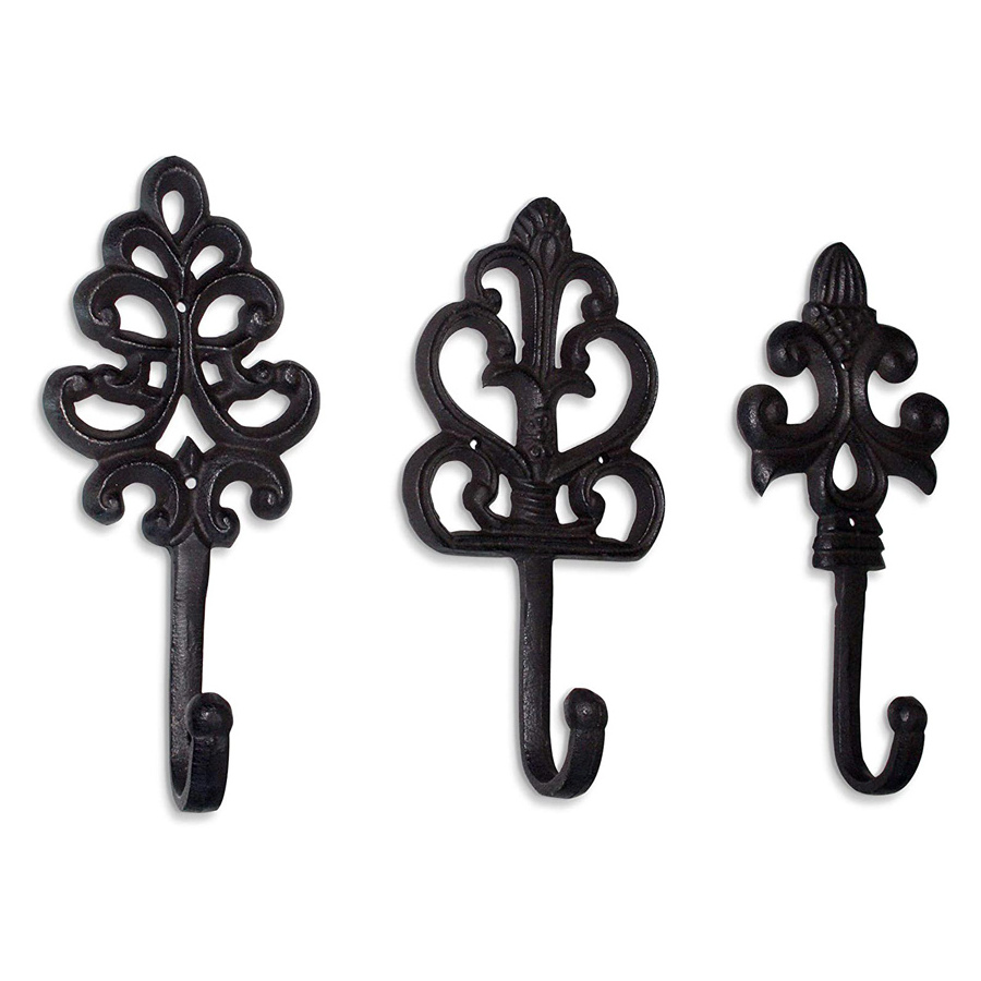 Home Decorative Antique Wall Cast Iron Coat Craft Key Hooks Rack