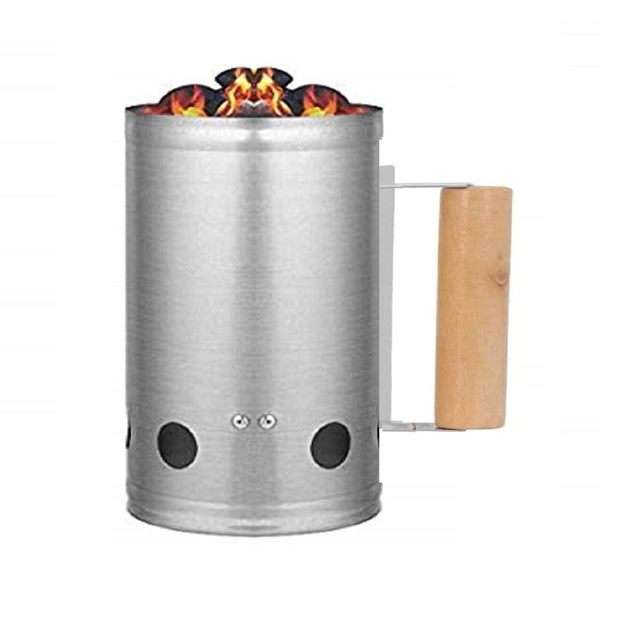 Foldable Wood Rapid Fire Chimney BBQ Grill Briquette Coal Charcoal Lighter Fire Starter