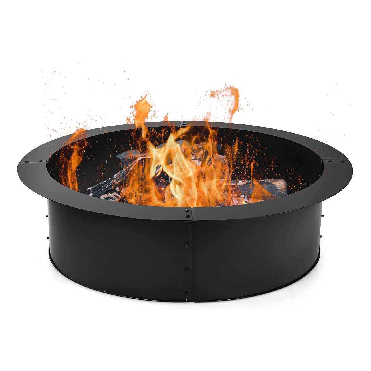 Portable Fireplace Out Door Eco-Friendly 52 In Fire Pit Cap Outdoor Modern Camping Steel Round Metal Firepit Ring