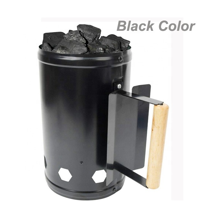 Easily Clean Stainless Steel Chimney BBQ Fire Charcoal Starter Barbecue Fire Lighter with Plastic Handle