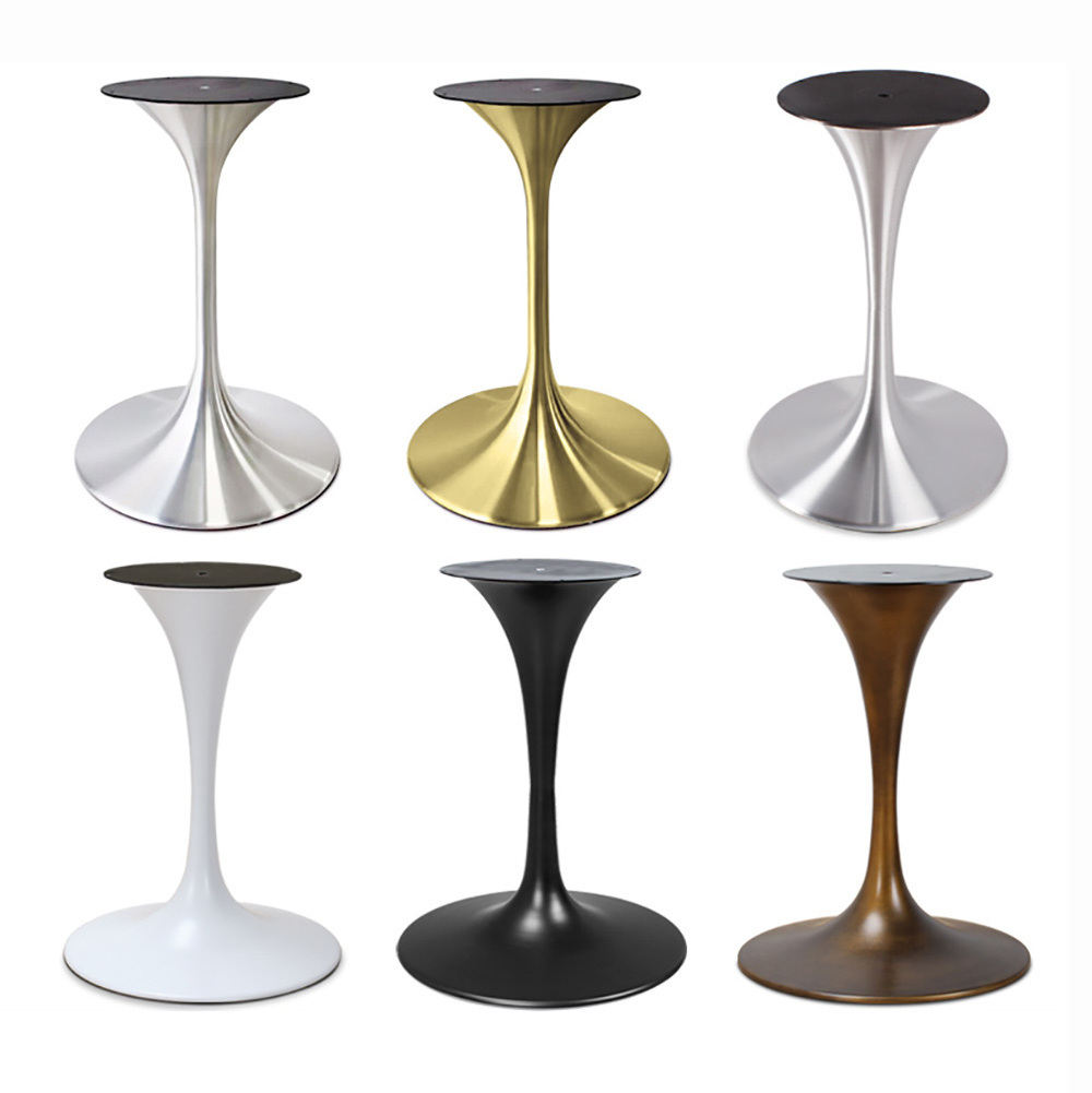 Durable Modern Easy Installation Cheap Black Gold Brass Chrome Metal Saarinen Tulip Dining Table Base for Granite Tops