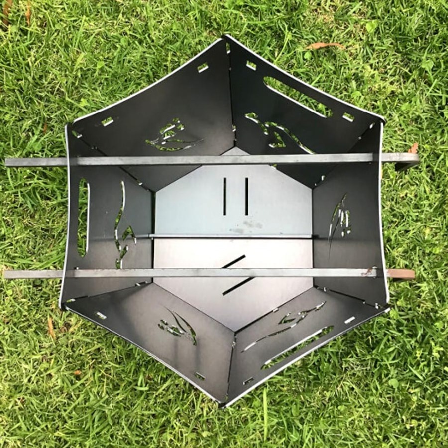 Portable Pliable Modern Stainless Burner Barbecue Grill Grate Hexagon Foldable Bbq Fire Pit