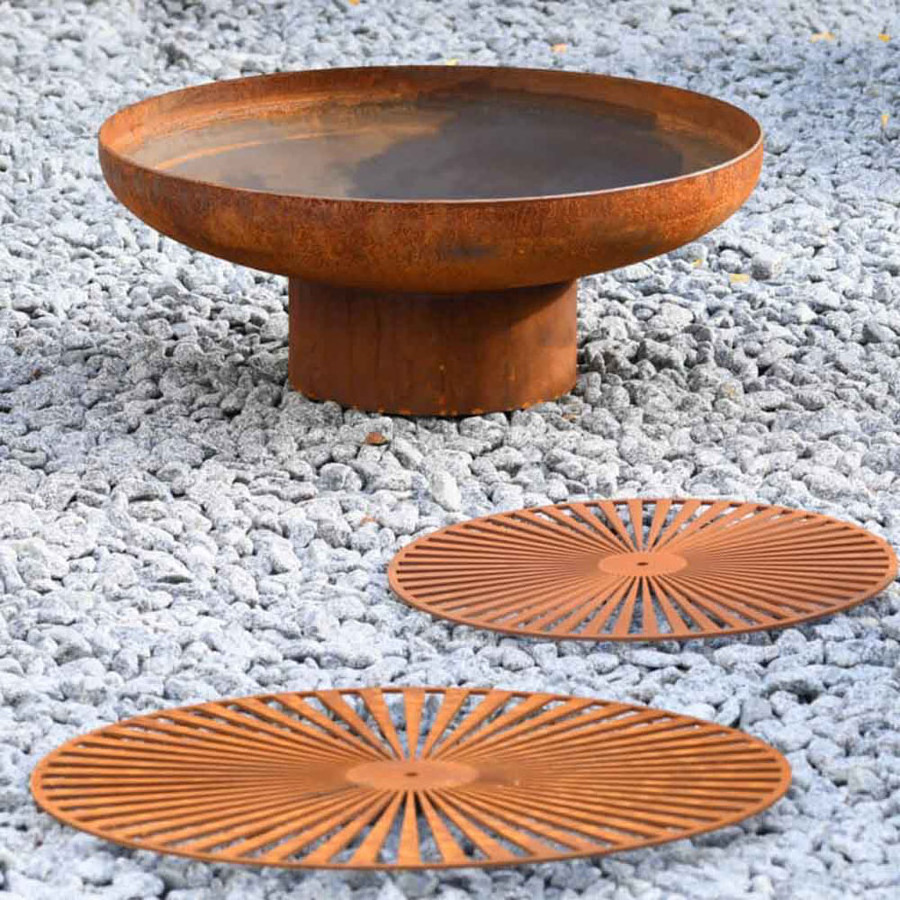 Out Side Wood Camping Square Table  Patio Natural Gas Crusher Cone Fire Pit For Sale