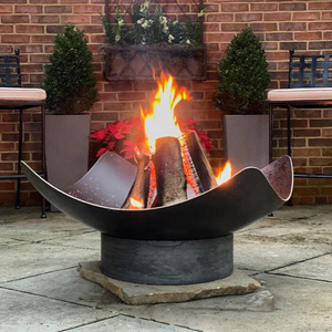 Black Steel Wood Burning Fire Pit Bowl For Outdoor Backyard Patio Pool Fire and Water Bowl