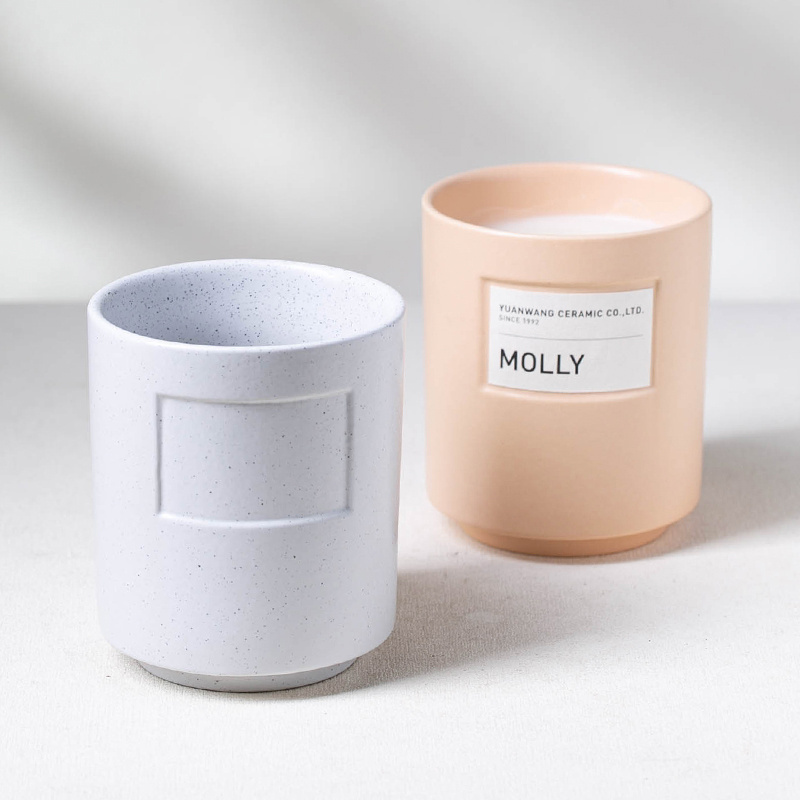 Custom Logo Exclusive Label Candle Container Vessels Empty Ceramic Jars For Candles Luxury Candle Jar Wholesale