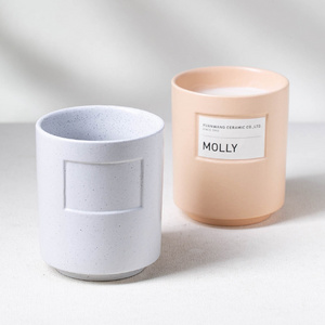 Custom Logo Exclusive Label Candle Container Vessels Empty Ceramic Jars For Candles Luxury Candle Jar Wholesale