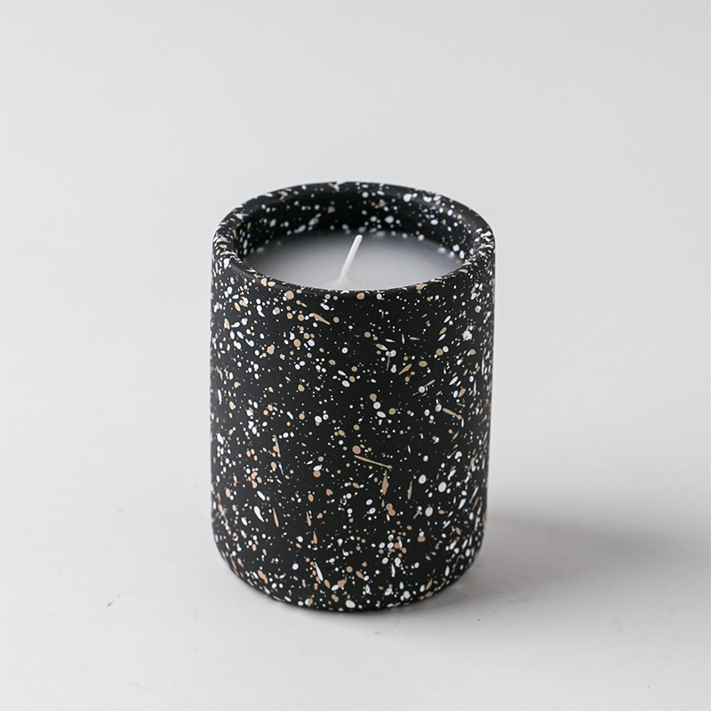 Wholesale Home Decor Luxury Custom Design Solid Fragrance Stone Grain Pattern Ceramic Candle Jar