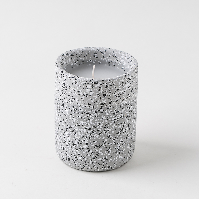 Wholesale Home Decor Luxury Custom Design Solid Fragrance Stone Grain Pattern Ceramic Candle Jar