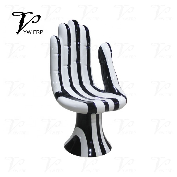 Modern art fiberglass finger palm high back  design leisure lounge chair for living room