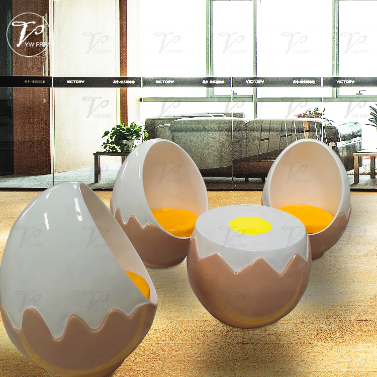 Modern creative fiberglass adult size egg pod shape lounge chair for living room