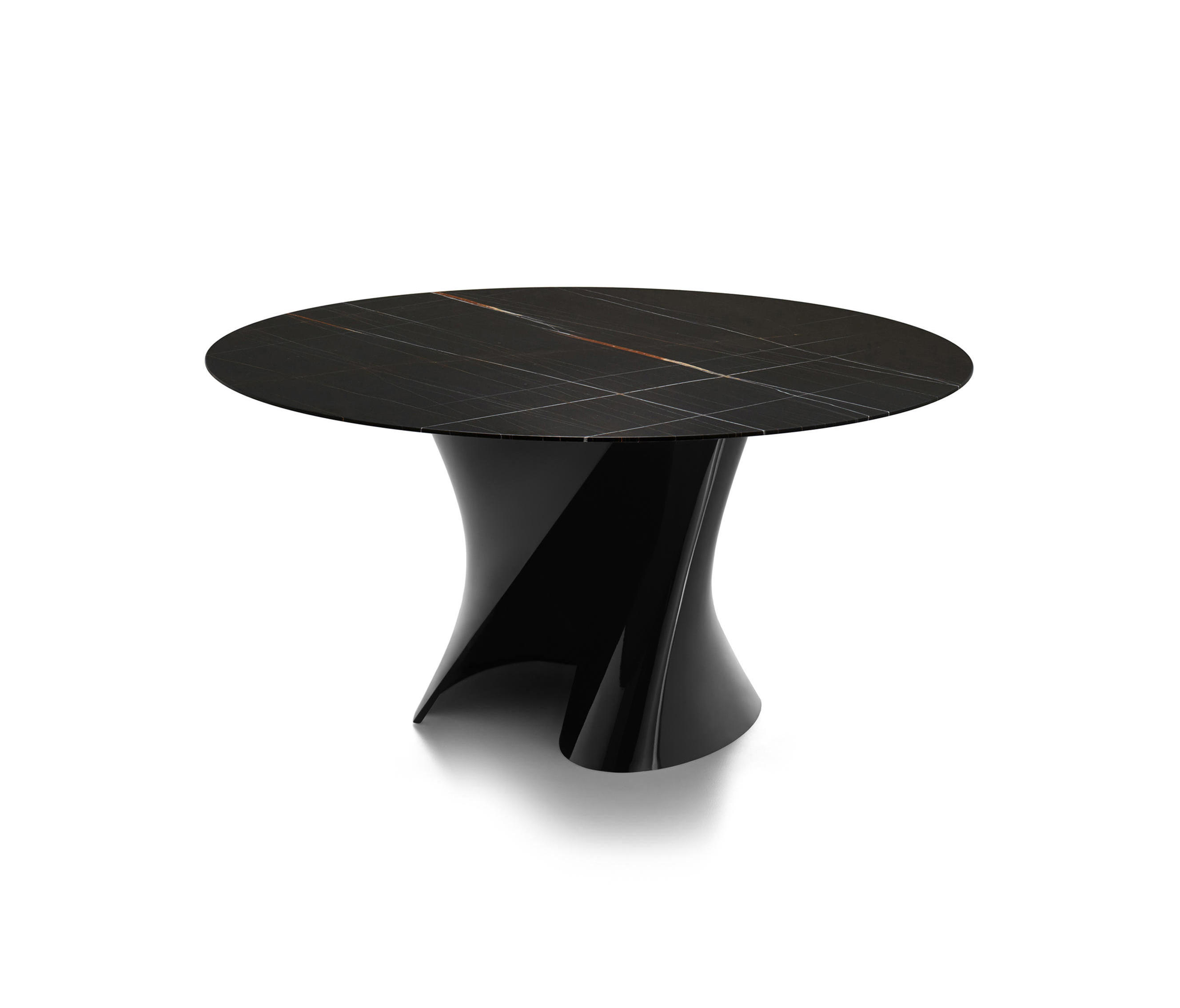 Italia modern style furniture fiberglass round shape twist rotation stable dining room table