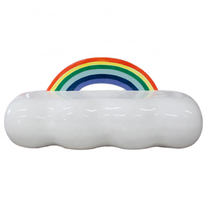 Fancy fiberglass rainbow clouds bench  outdoor patio waiting bench for public sitting area