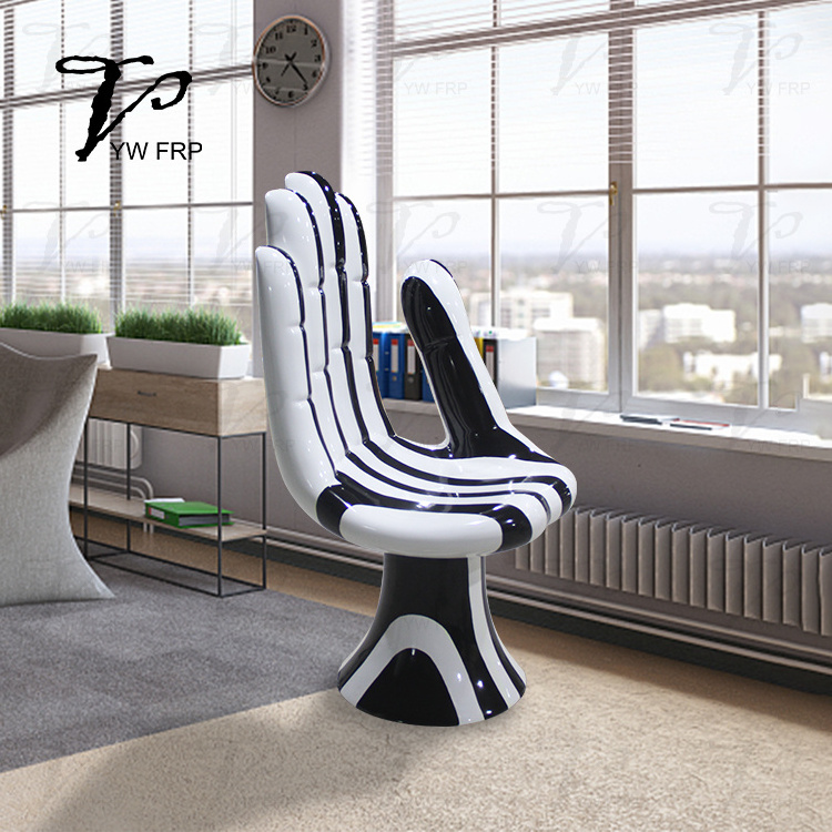 Modern art fiberglass finger palm high back  design leisure lounge chair for living room