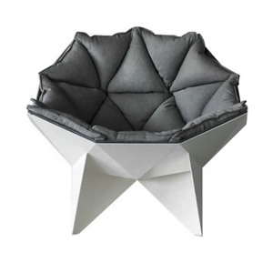 Modern fiberglass diamond throne geodesic dome lounge chair with cushion for living room