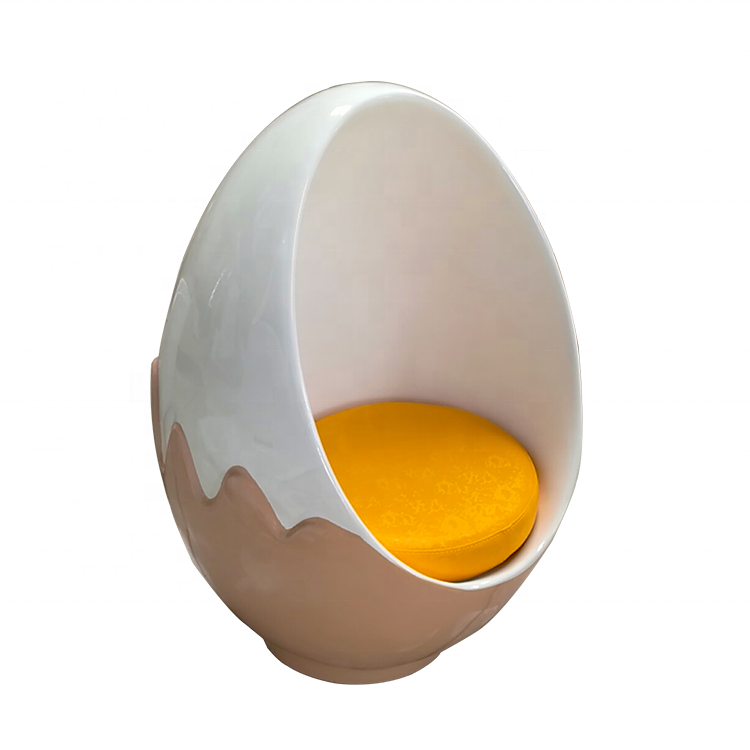 Modern creative fiberglass adult size egg pod shape lounge chair for living room