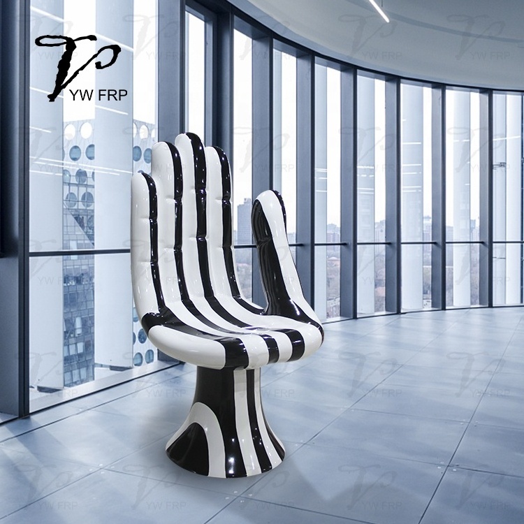 Modern art fiberglass finger palm high back  design leisure lounge chair for living room