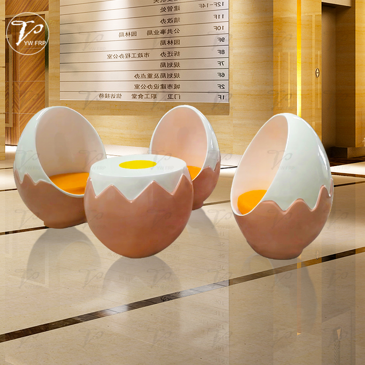 Modern creative fiberglass adult size egg pod shape lounge chair for living room