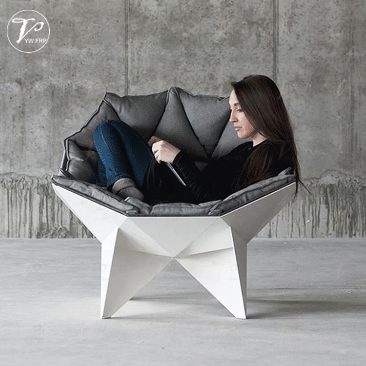 Modern fiberglass diamond throne geodesic dome lounge chair with cushion for living room