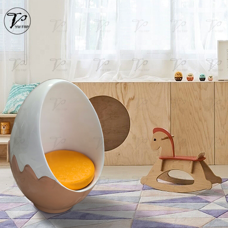 Modern creative fiberglass adult size egg pod shape lounge chair for living room