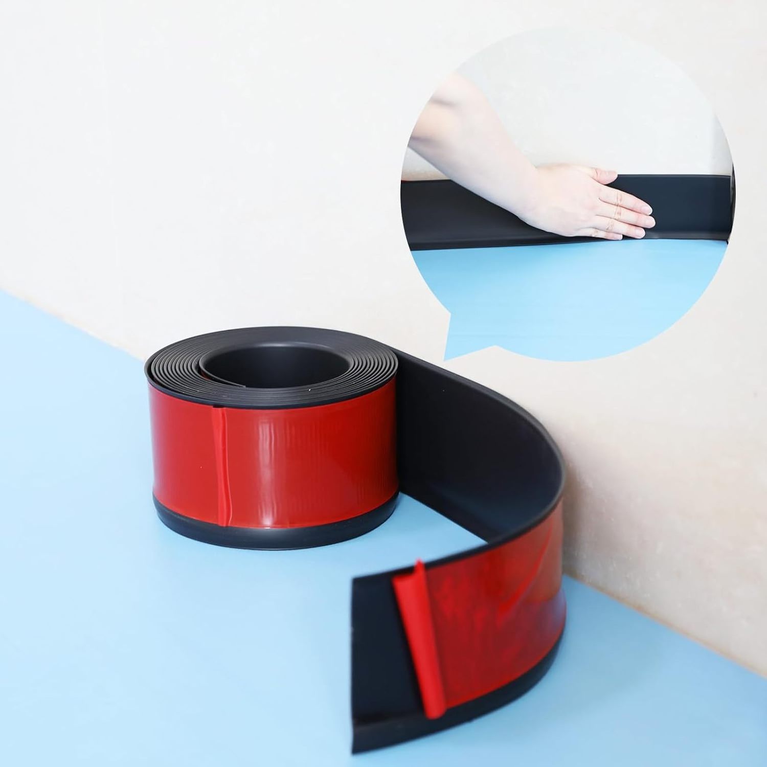 4 Inch  Flexible Baseboard Molding Trim Self-Adhesive Vinyl Wall Base Peel and Stick Cove Base Rubber Wall Base Moulding