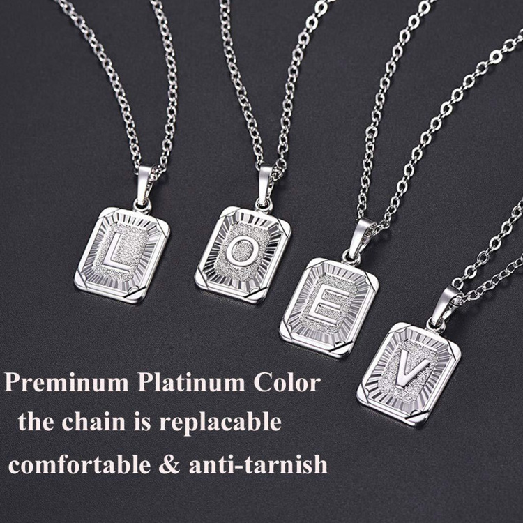 Wholesale English Letters Charm 18k Gold Plated Stainless Steel Chain Initial Letter Alphabet Pendant Necklace Women Jewelry