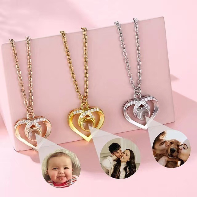 Couple Gift Customized Custom Making Photos 100 Language i love you Projection Gold Plated Fashion Jewelry Necklaces Women