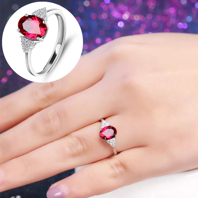 xiacheng Fashion Import China Goods Rose Gemstone Band Men 925 Silver 2021 Natural Couple Promise Red Ruby Ring non tarnish Jewelries