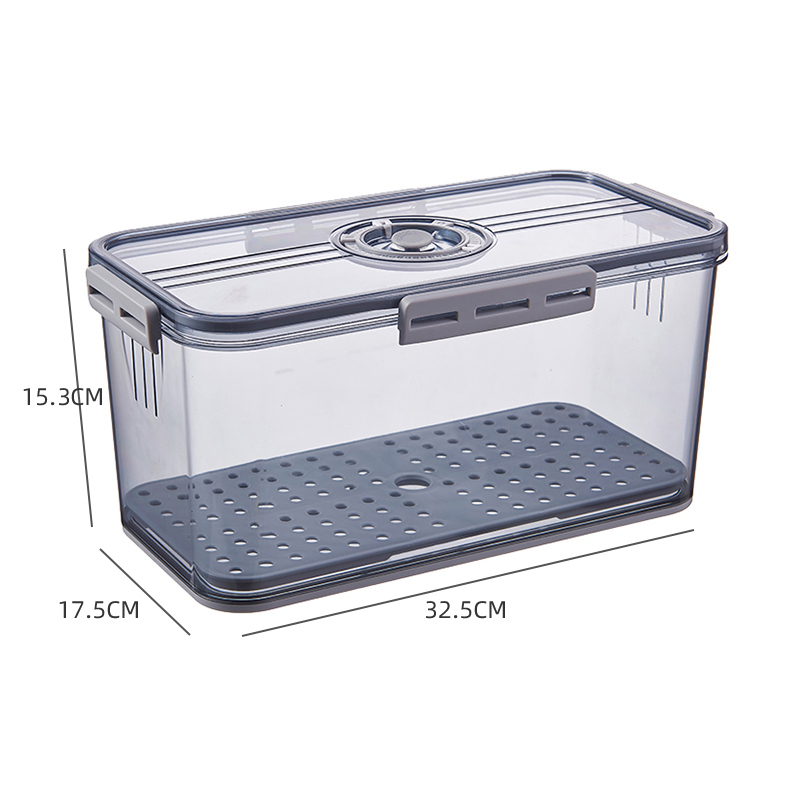 Multifunctional Recordable Time Lid and Drain Tray Kitchen Stackable Container Keep Fresh Pet Refrigerator Food Storage Box