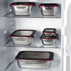 Stainless Steel Food Storage Containers with Lids,Leakproof Bento Lunch Box Containers,Airtight Bento Boxes Stackable