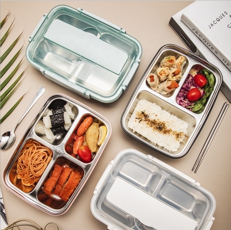 Wishome popular  compartment stainless steel bento lunch box for kids