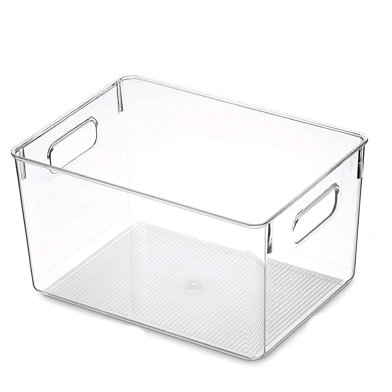 Fridge Organizer Storage Bins Stackable Freezer Kitchen Containers with Handles BPA Clear Organizer for Cabinet Drawer