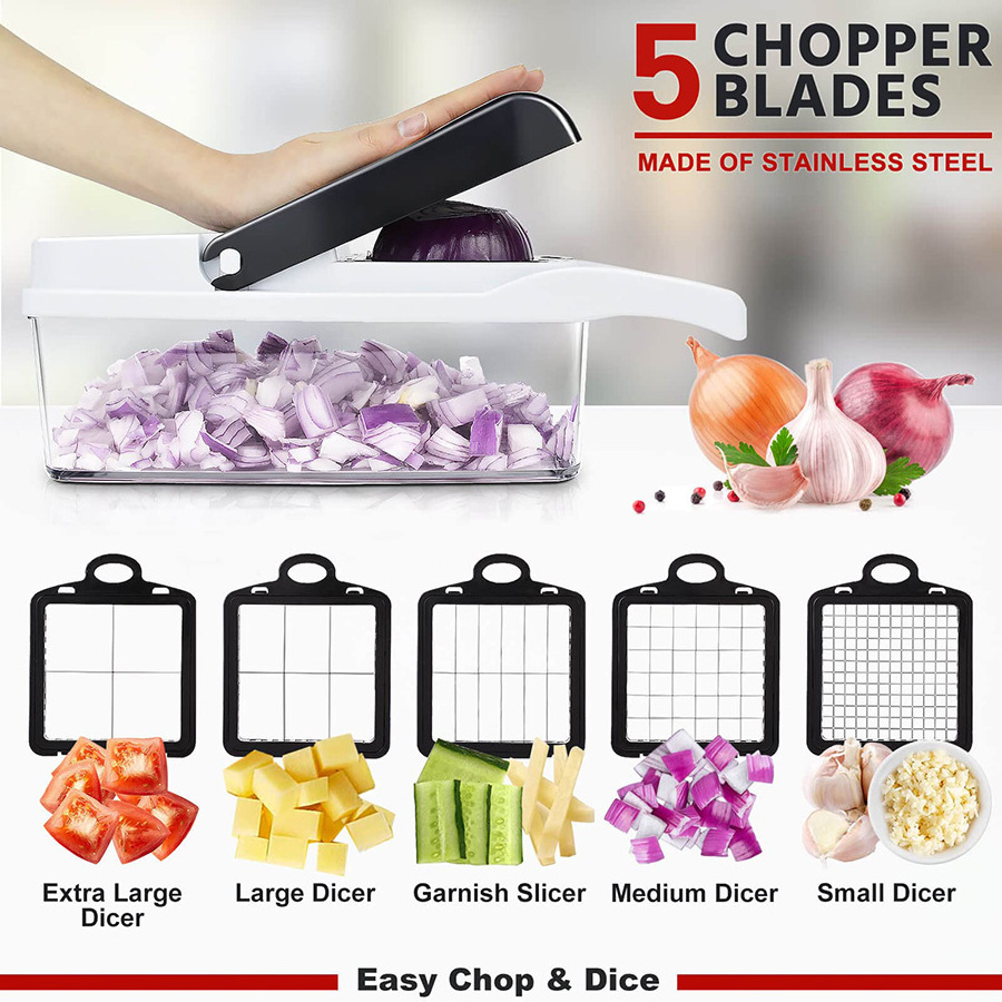 Adjustable Vegetable Cutter Onion Chopper Mandolin Slicer Pro 23 in 1professional Food Chopper Multifunctional Vegetable Chopper