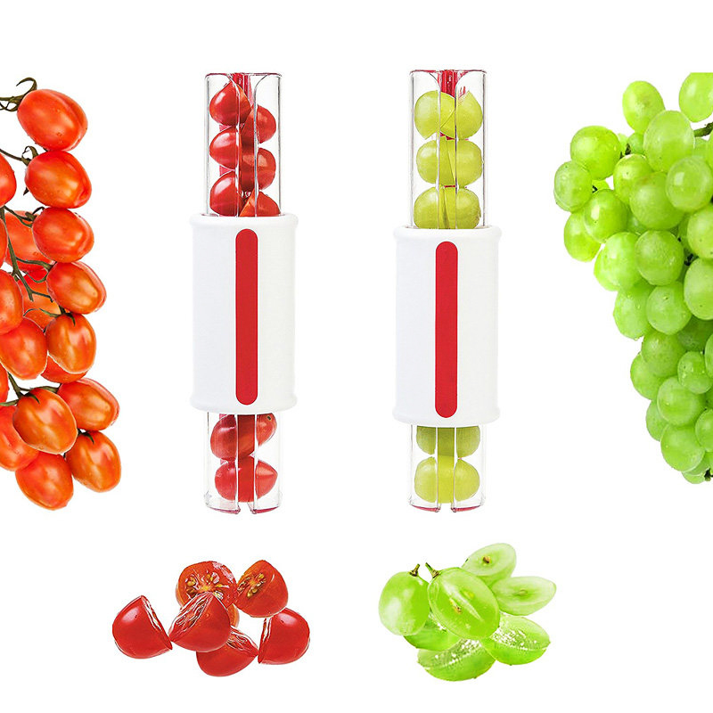 Multifunctional Kitchen Accessories Tomato Cherry Grape Cutter Manual Mini Vegetable Fruit Zip Slicer Fruit Cutter