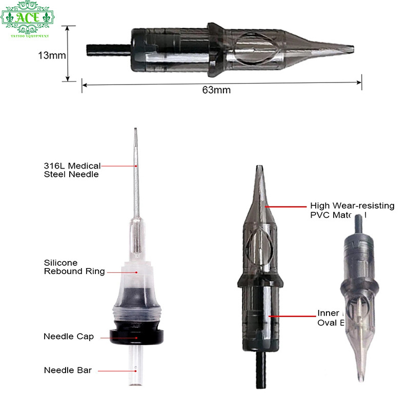 ACE Brand Cartridge Needle Tattoo Membrane system disposable sterilized Tattoo PenMachine Needle for tattoo artist