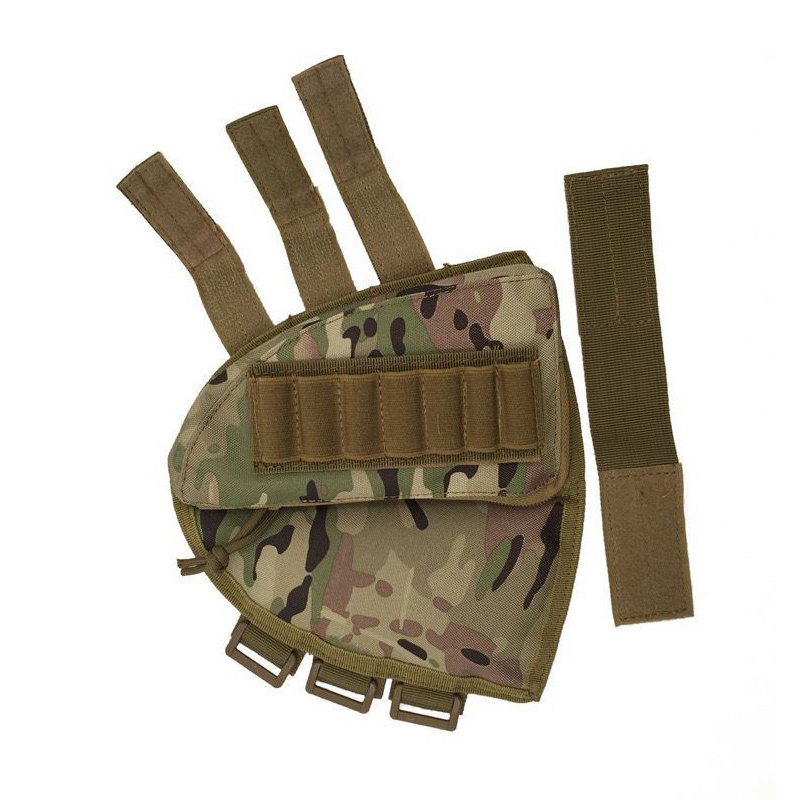 Tactical Buttstock Cheek Rest Pouch Cartridge Holder Hunting Pouch