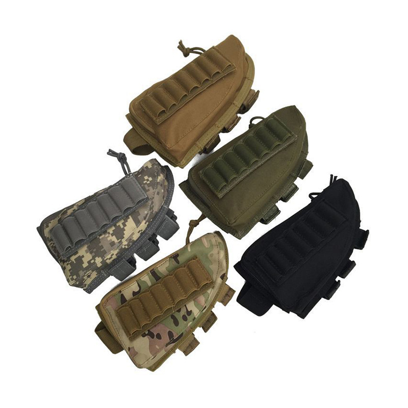 Tactical Buttstock Cheek Rest Pouch Cartridge Holder Hunting Pouch