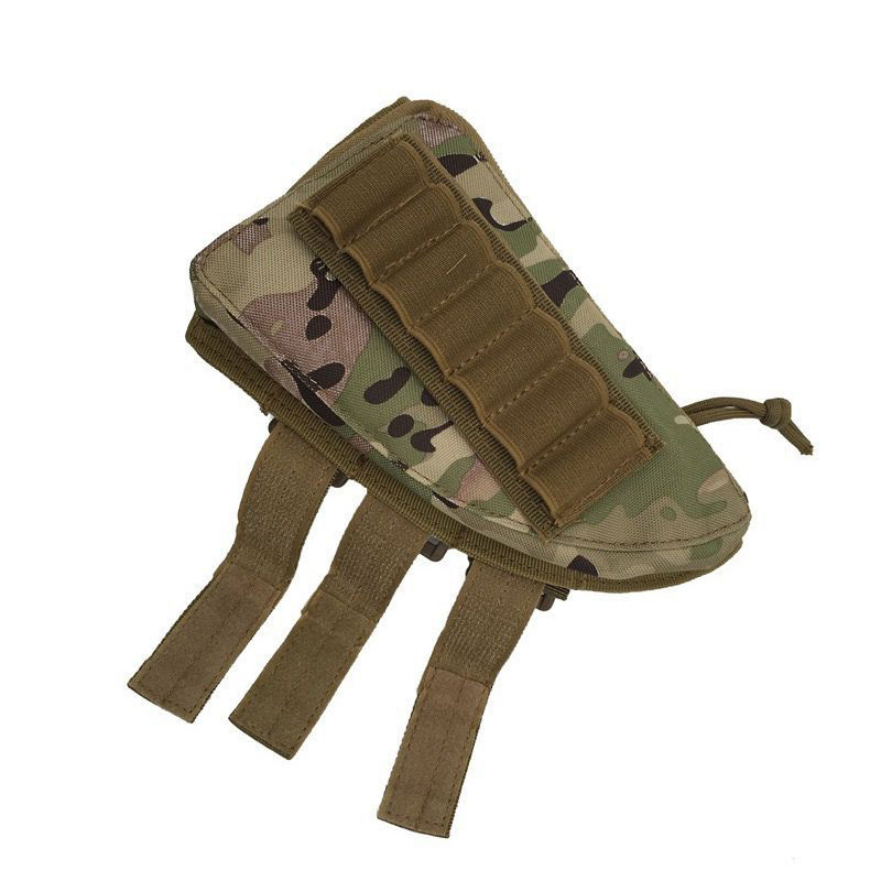 Tactical Buttstock Cheek Rest Pouch Cartridge Holder Hunting Pouch